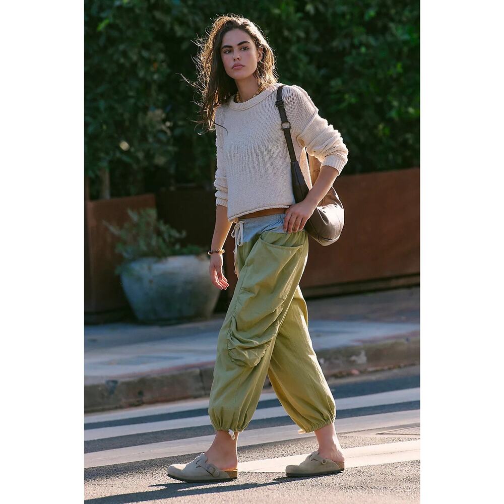 Free People Free-est Heather Pant Wide Leg Jogger Silhouette Size Large NWT - Picture 4 of 7